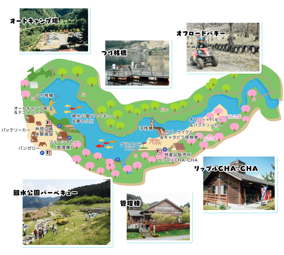 甲賀市あいの森ふれあい公園-青土ダムエコーバレイ-場内マップ