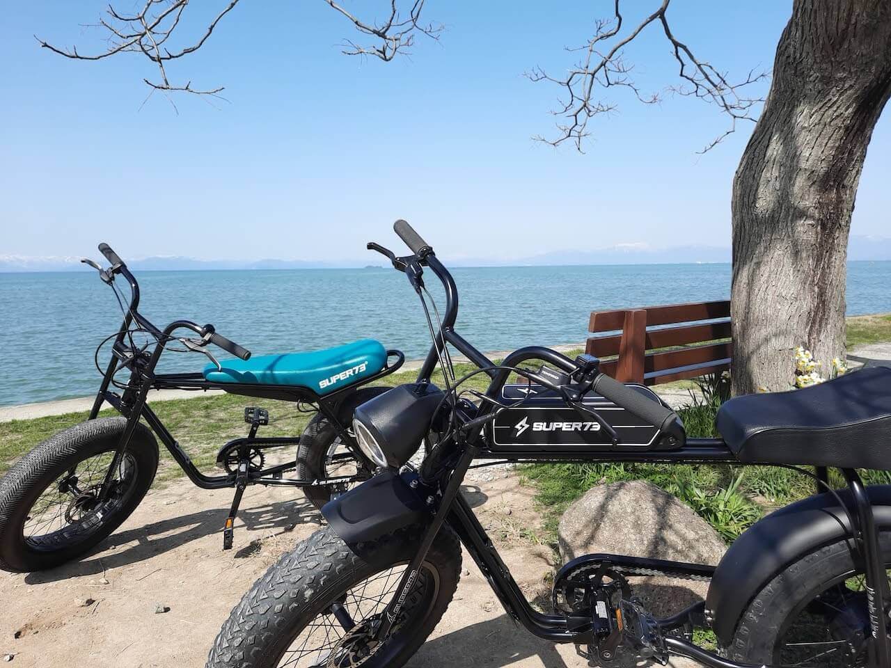 ビワイチ-Super73-あのベンチ-電動自転車-Ebike-サイクリング-琵琶湖